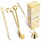 calary Candle Wick Trimmer, Candle Snuffer and Wick Dipper & Candle Accessory Set, 3 in 1 Candle Care Kit for Candle Lover (Gold)